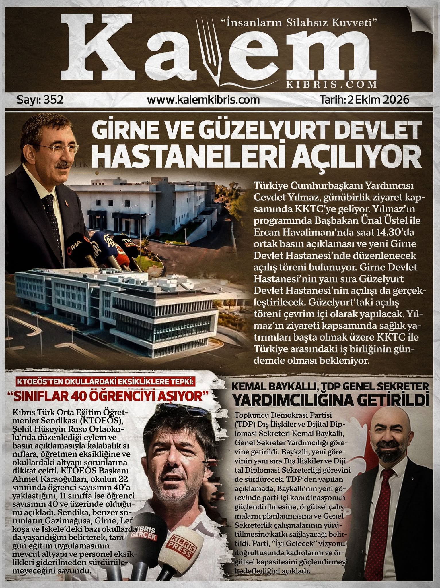GİRNE VE GÜZELYURT DEVLET HASTAHANELERİ AÇILIYOR