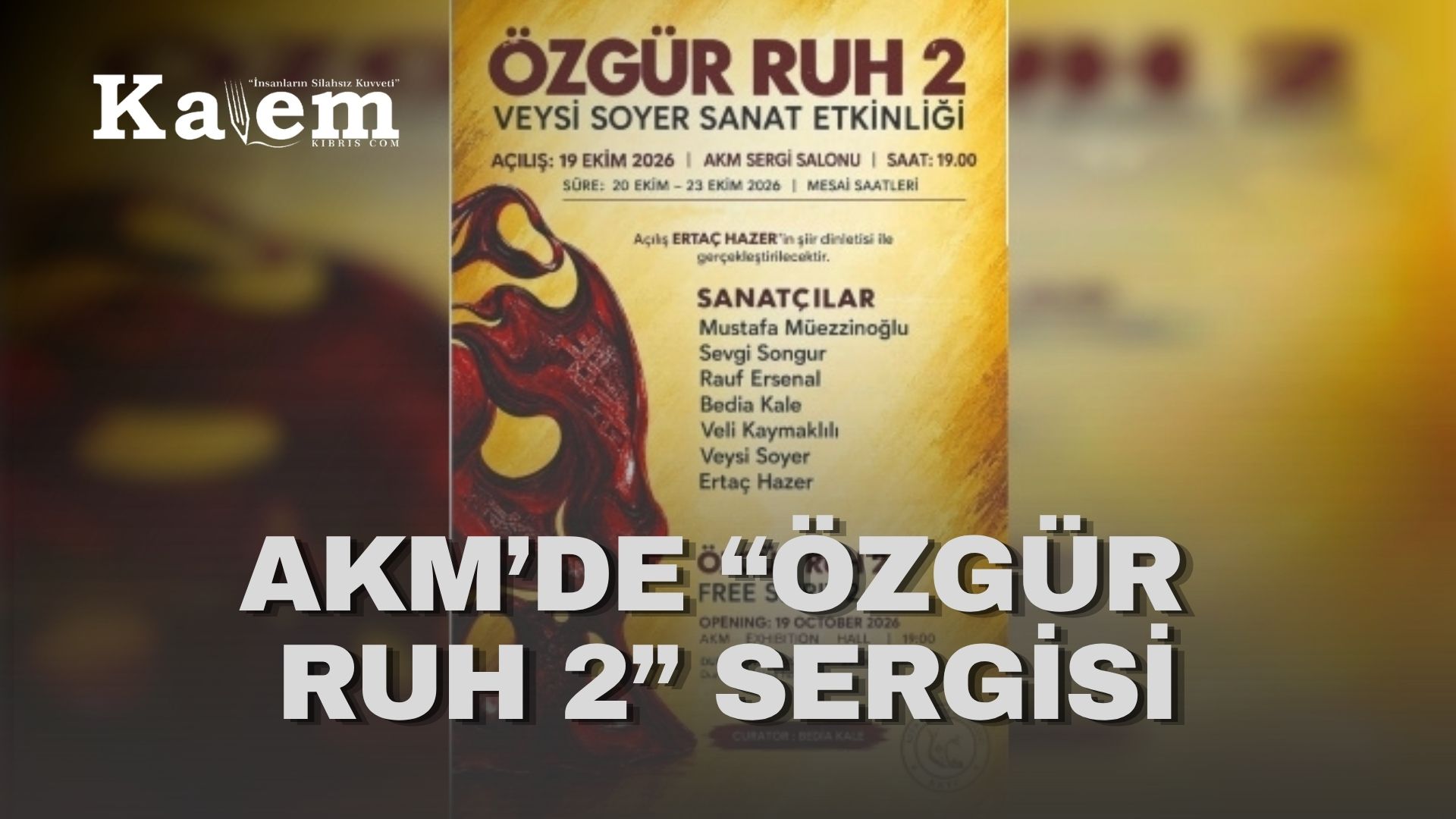 “Özgür Ruh 2” 19 Ekim’de sanatseverlerle buluşacak