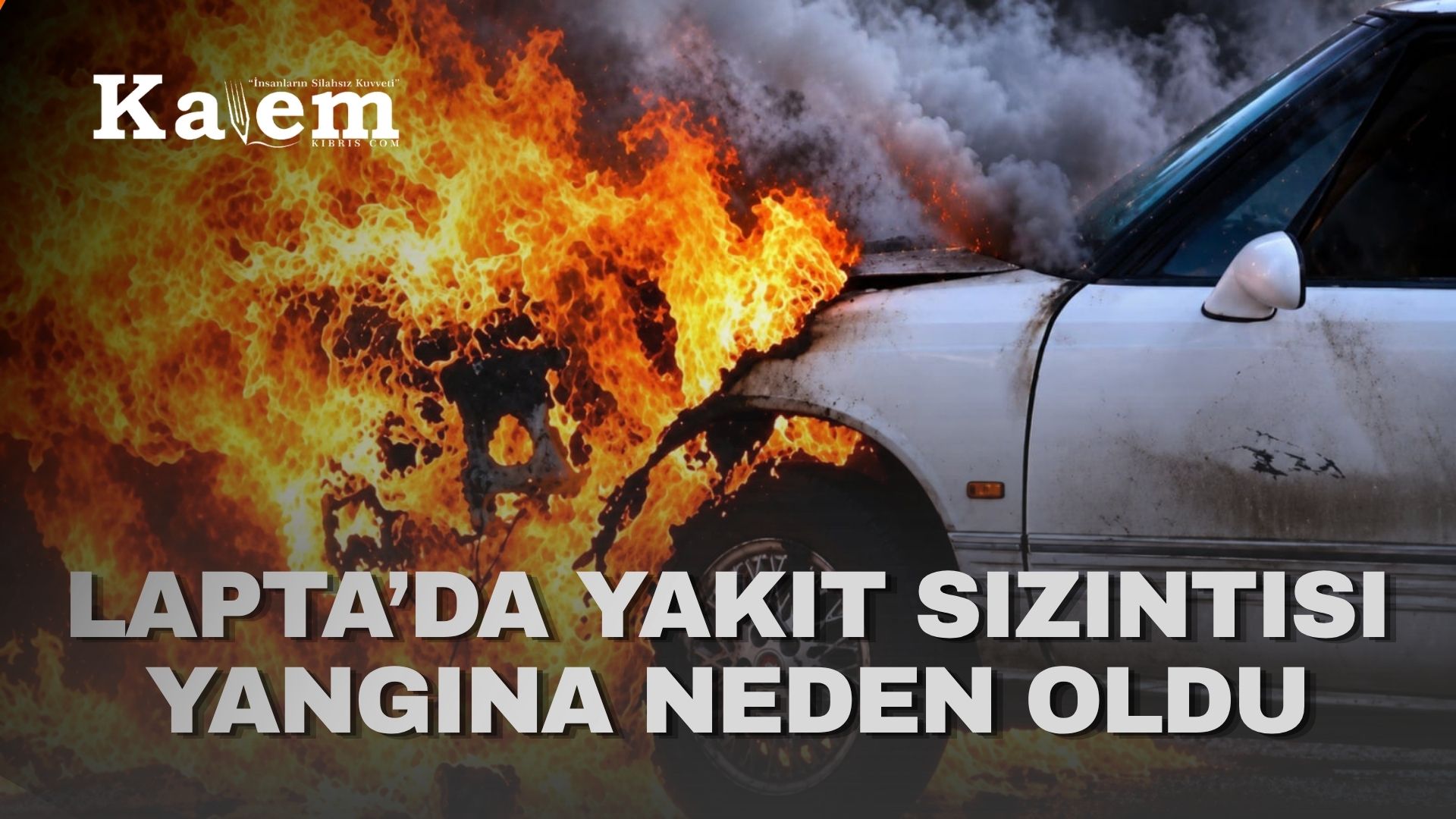 Lapta’da park halindeki araçta yangın