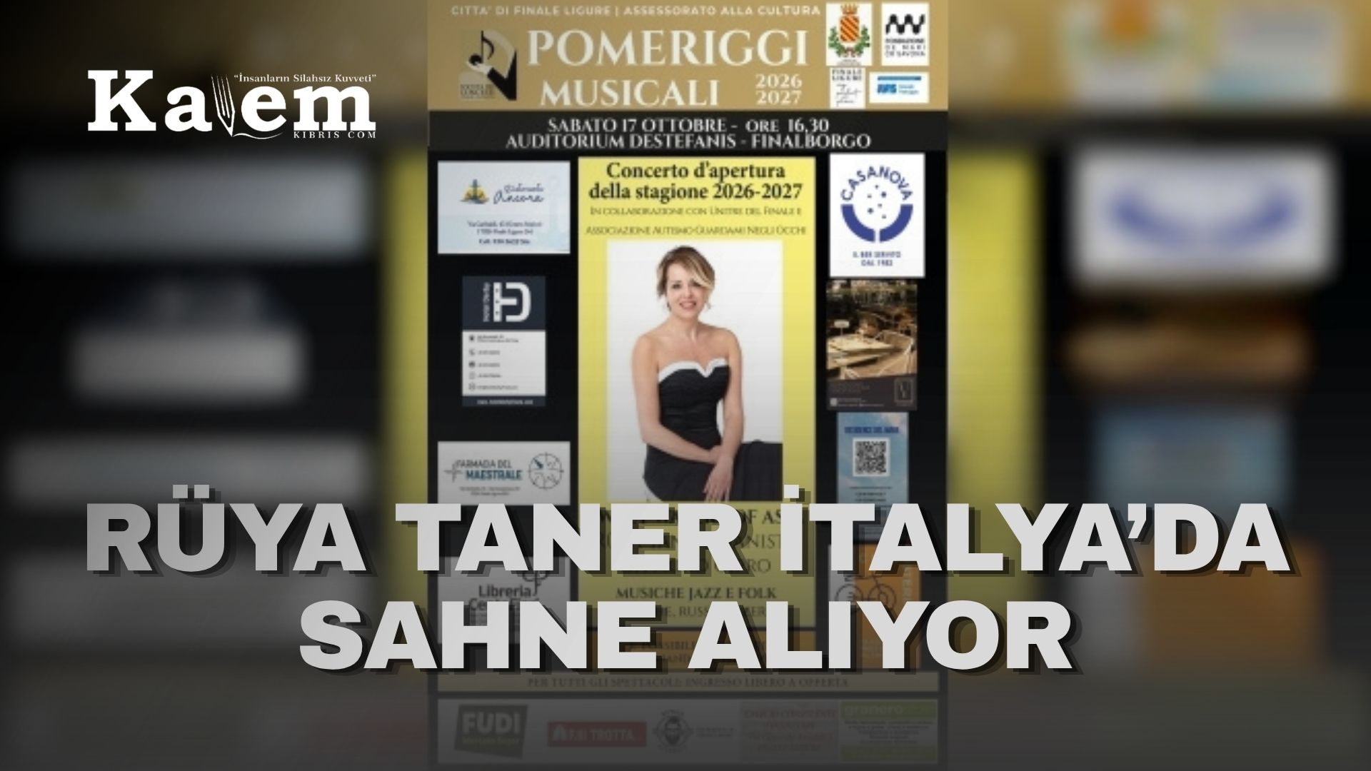Rüya Taner Pomeriggi Musicali konser sezonunun açılışında sahne alacak