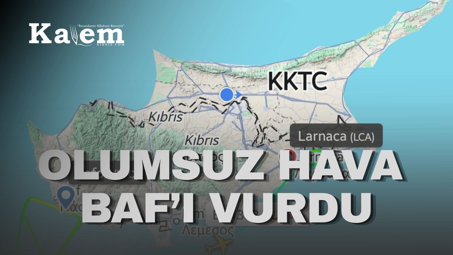 Aşırı yağış ve rüzgar Baf’ta zarara yol açtı; bir uçak Larnaka Havalimanı’na yönlendirildi
